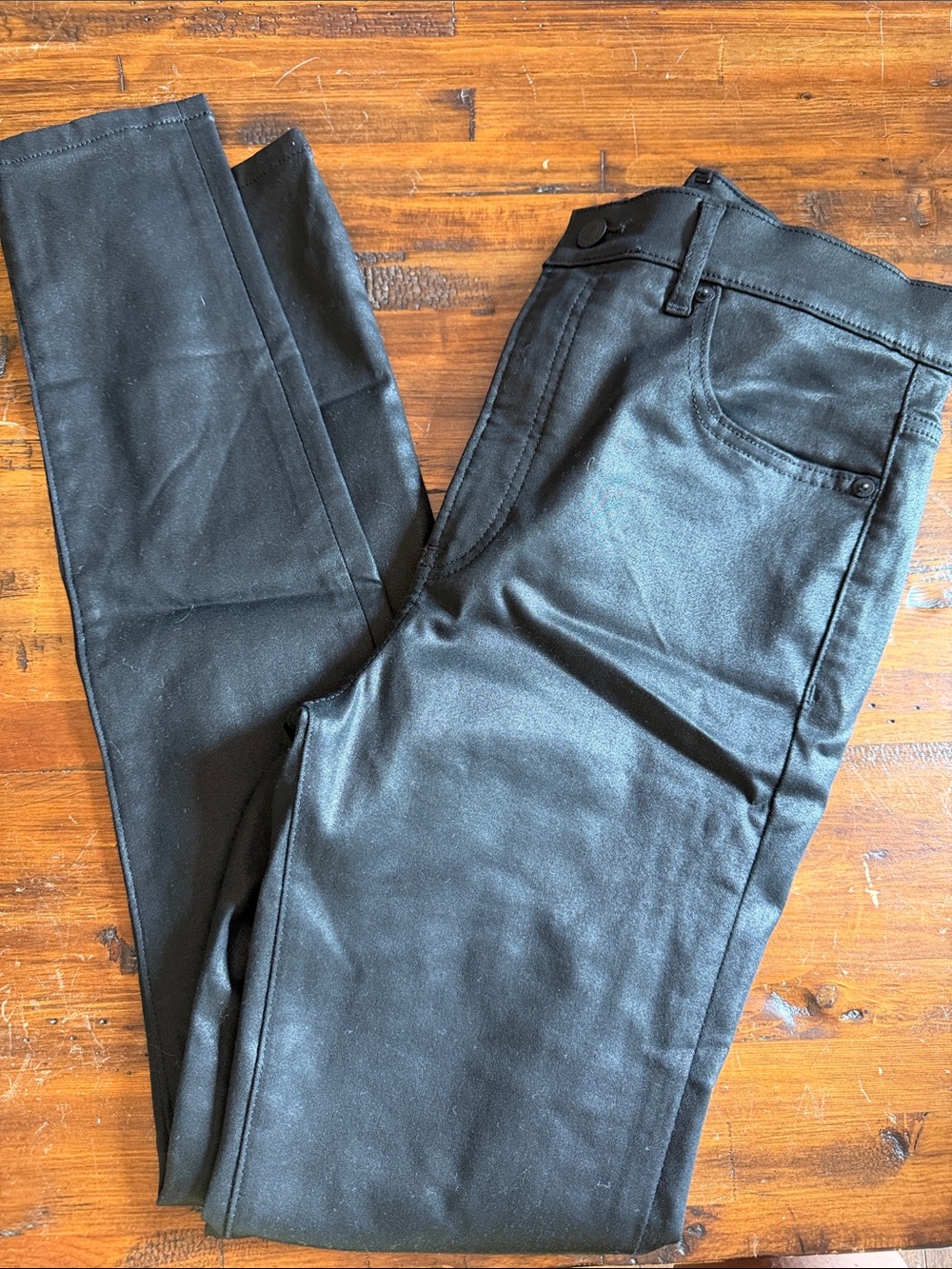 Express Black Coated Skinny Pants